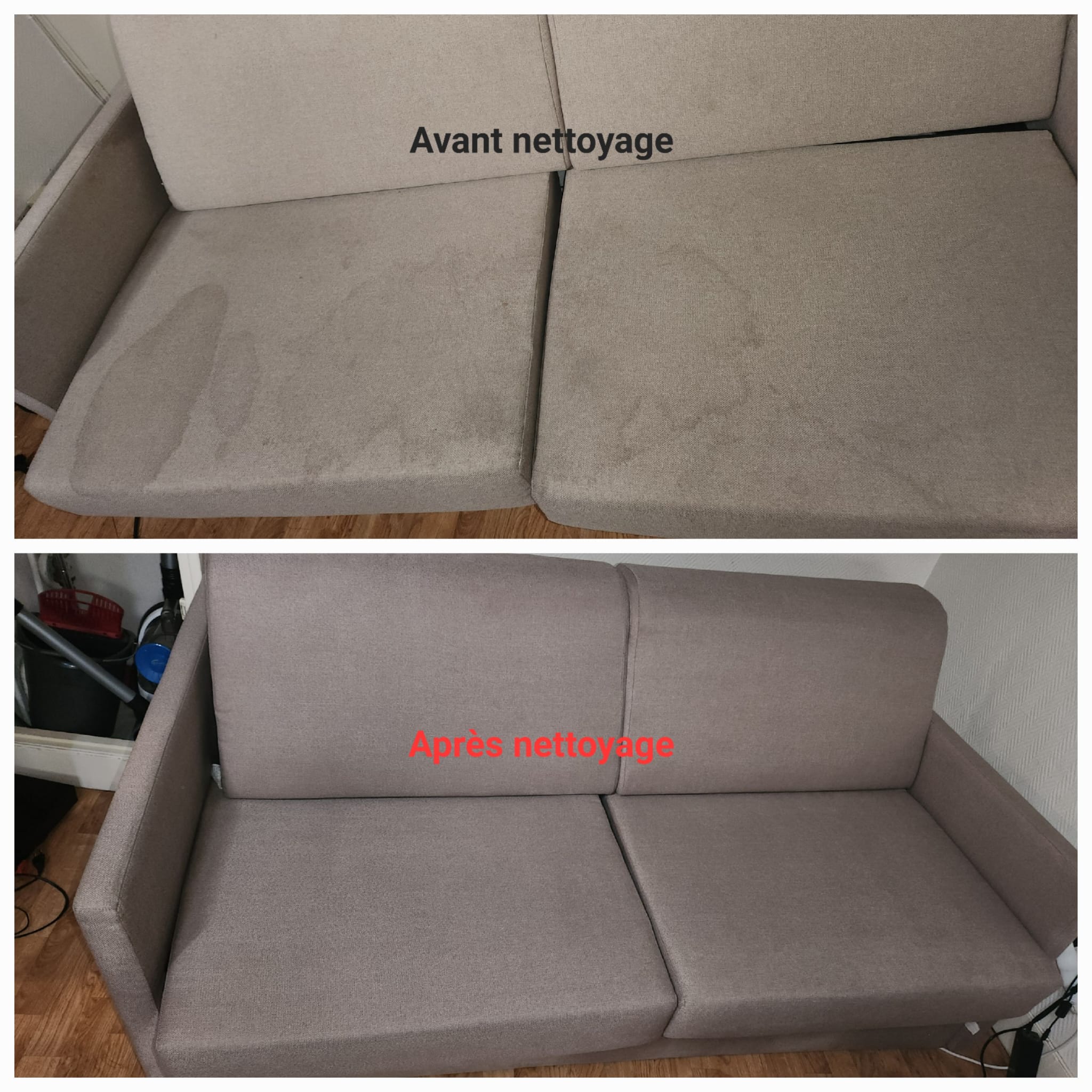 Nettoyage d'un canapé